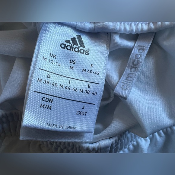 Adidas Big Kid’s Climacool Breathable Triple Stripe Athletic Shorts in White. M - Picture 7 of 11